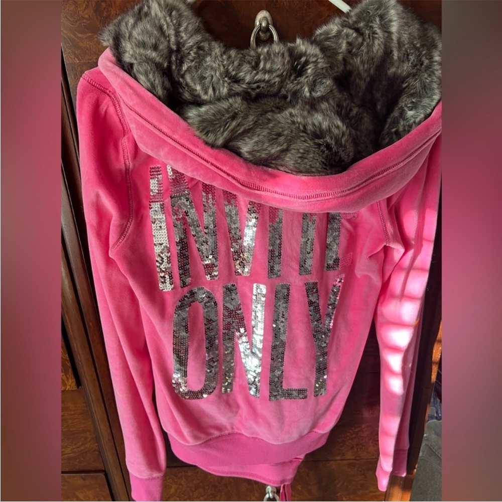 Pink Sequin Hoodie with Faux Fur and matching pants